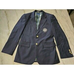 The Village School Blazer Size 38R Golden Buttons Navy